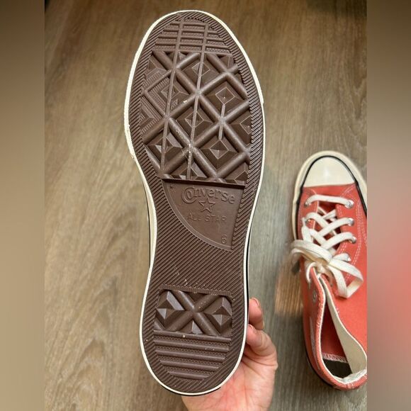 🆕 CONVERSE | Chuck 70 High Top Sneakers Orange Salmon Terracotta Size 6/8 NWOT - Picture 6 of 6